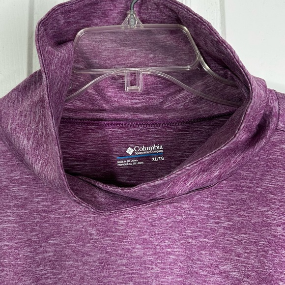 Columbia Cowl Neck Crossover Back Long Sleeve Active Top Purple Women’s XL - Picture 9 of 12